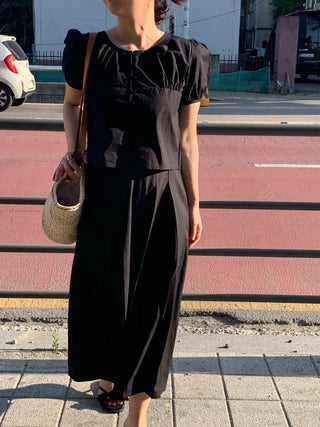 Rio Pintuck Pleated Long Skirt