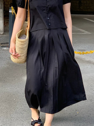 Rio Pintuck Pleated Long Skirt