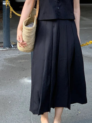 Rio Pintuck Pleated Long Skirt
