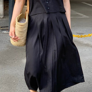Rio Pintuck Pleated Long Skirt