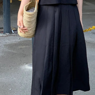 Rio Pintuck Pleated Long Skirt