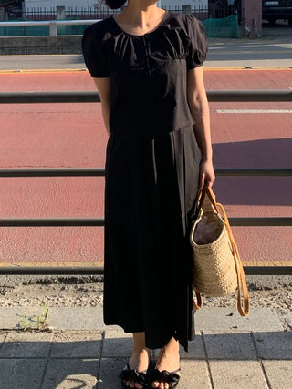Rio Pintuck Pleated Long Skirt