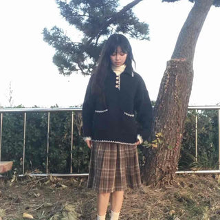 Soft Check Flare Balloon Midi Skirt