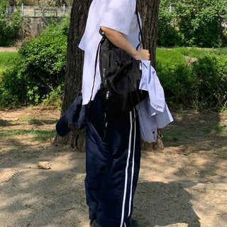Nuel Low-Rise Nylon Two-Stripe Track Pants