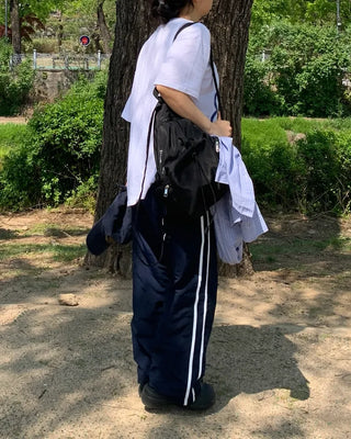 Nuel Low-Rise Nylon Two-Stripe Track Pants