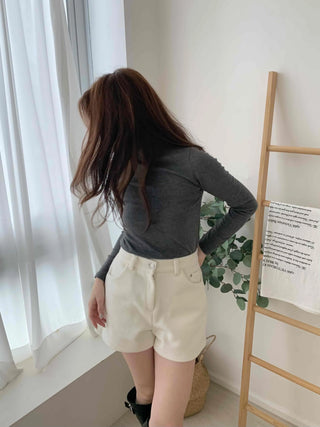 Daily Slim Fit Mock Turtleneck Fleece-Lined Long Sleeve T-shirt