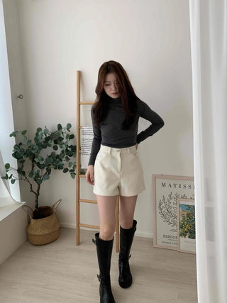 Daily Slim Fit Mock Turtleneck Fleece-Lined Long Sleeve T-shirt