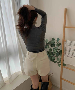 Daily Slim Fit Mock Turtleneck Fleece-Lined Long Sleeve T-shirt