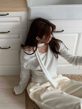 Draping Off-Shoulder Choker Loose Fit Fleece-Lined T-Shirt