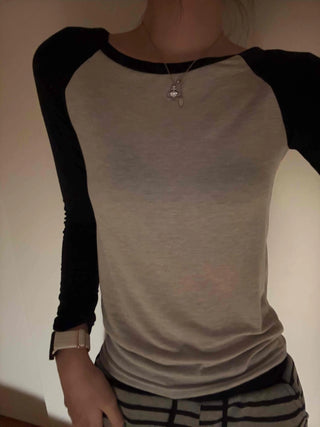 Slim Body-Shaping Close-Fit Raglan Long Sleeve T-Shirt