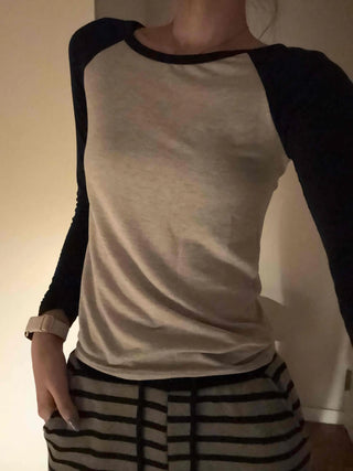 Slim Body-Shaping Close-Fit Raglan Long Sleeve T-Shirt