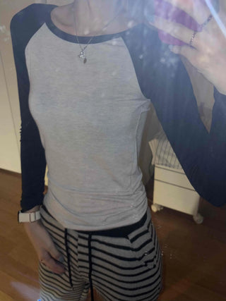 Slim Body-Shaping Close-Fit Raglan Long Sleeve T-Shirt