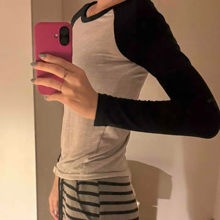 Slim Body-Shaping Close-Fit Raglan Long Sleeve T-Shirt