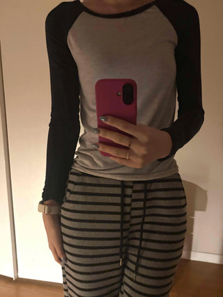 Slim Body-Shaping Close-Fit Raglan Long Sleeve T-Shirt