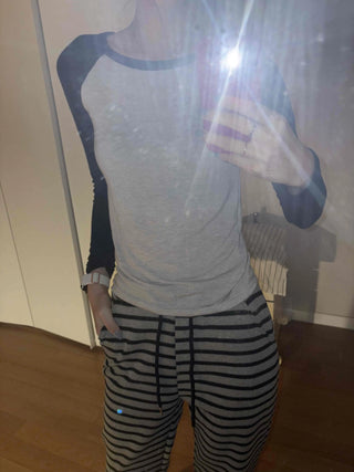 Slim Body-Shaping Close-Fit Raglan Long Sleeve T-Shirt