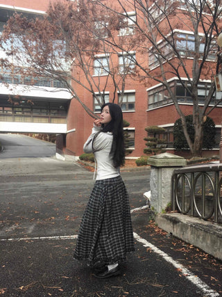 Romantic Frill Voluminous Puff Sleeve Square Neck Long Sleeve Tee