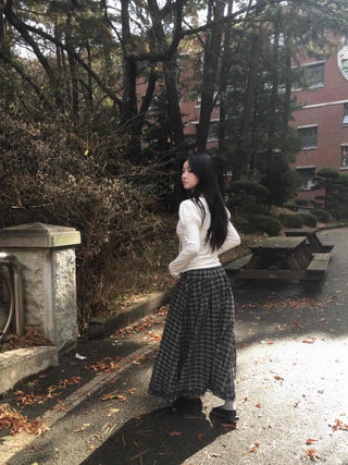 Romantic Frill Voluminous Puff Sleeve Square Neck Long Sleeve Tee
