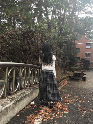Romantic Frill Voluminous Puff Sleeve Square Neck Long Sleeve Tee