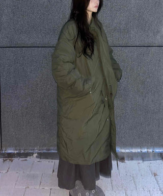 Urban Quilted Snap Button Oversized Long Padded Jacket