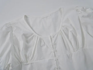 Nael Sleeve Puff Shirred Blouse 2col