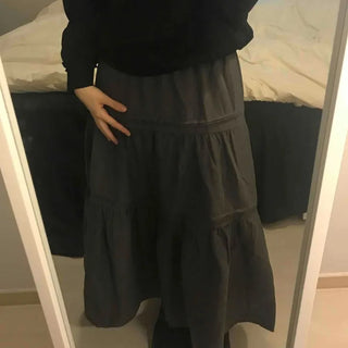 Layered See-through Banded Voluminous Tiered Long Skirt