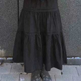 Layered See-through Banded Voluminous Tiered Long Skirt