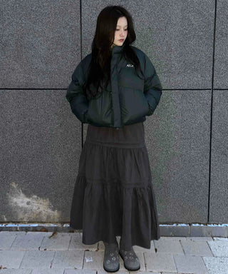 Layered See-through Banded Voluminous Tiered Long Skirt
