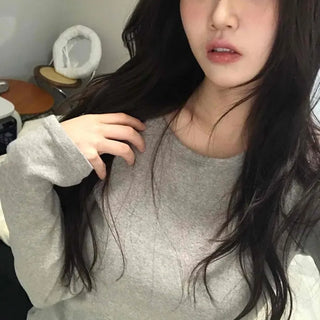 Soft Cozy Fit Round Neck Long Sleeve T-shirt