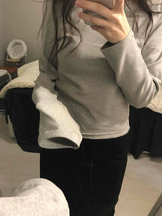 Soft Cozy Fit Round Neck Long Sleeve T-shirt