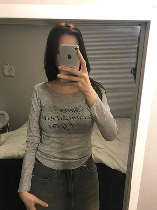 Vintage Lettering As Slim Fit Long Sleeve T-shirt