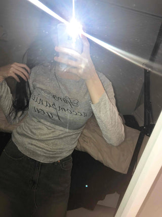 Vintage Lettering As Slim Fit Long Sleeve T-shirt