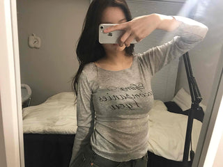Vintage Lettering As Slim Fit Long Sleeve T-shirt
