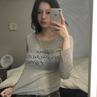 Vintage Lettering As Slim Fit Long Sleeve T-shirt