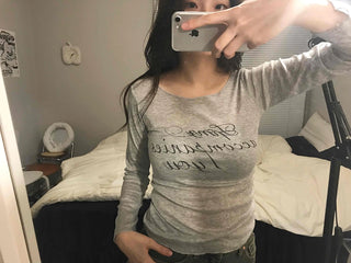 Vintage Lettering As Slim Fit Long Sleeve T-shirt