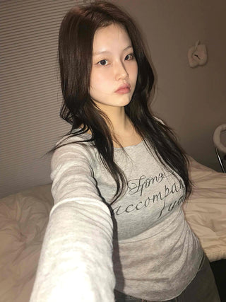 Vintage Lettering As Slim Fit Long Sleeve T-shirt