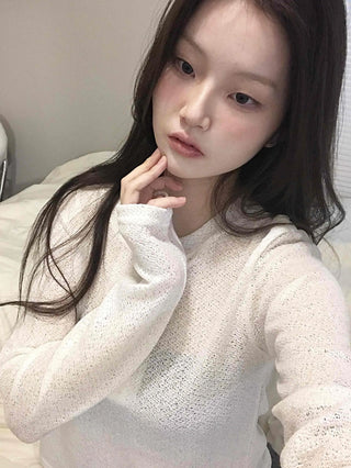 Cozy Fleece Half Button Round Neck Long Sleeve T-shirt