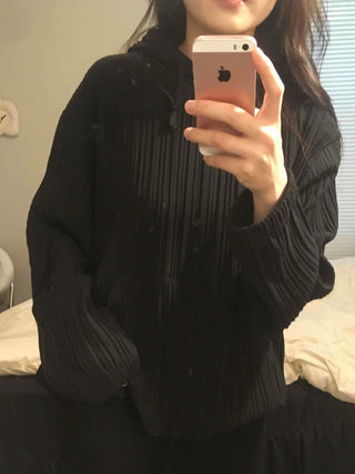 Ribbed Layered Loose Fit Knit Hoodie