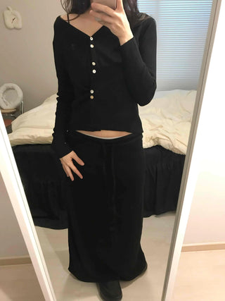 French Gold Button Cropped Slim Fit Cardigan