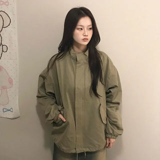 Cozy Fit Zip-Up Loose Fit Field Jacket