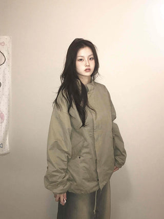 Cozy Fit Zip-Up Loose Fit Field Jacket