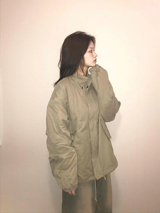 Cozy Fit Zip-Up Loose Fit Field Jacket
