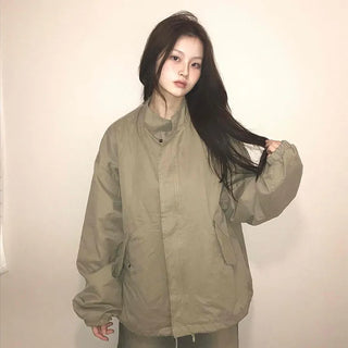 Cozy Fit Zip-Up Loose Fit Field Jacket