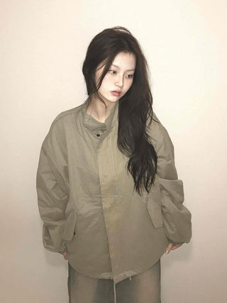 Cozy Fit Zip-Up Loose Fit Field Jacket