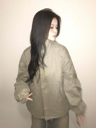 Cozy Fit Zip-Up Loose Fit Field Jacket