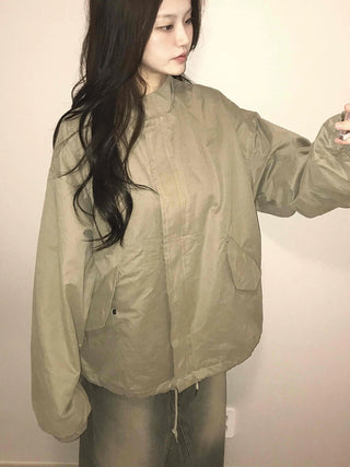 Cozy Fit Zip-Up Loose Fit Field Jacket