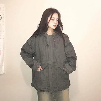 Padded Quilted Boxy Fit Midi Field Jacket