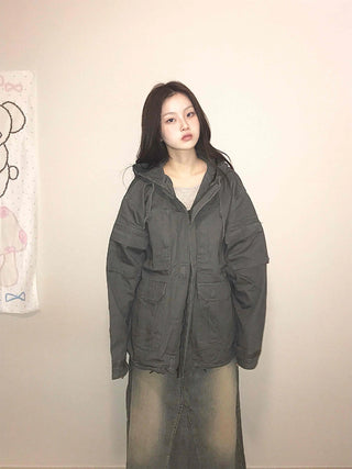 Padded Quilted Boxy Fit Midi Field Jacket