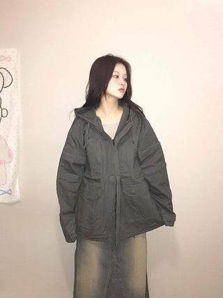 Padded Quilted Boxy Fit Midi Field Jacket