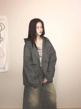 Padded Quilted Boxy Fit Midi Field Jacket