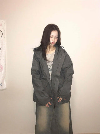 Padded Quilted Boxy Fit Midi Field Jacket